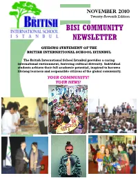 November 2010 Twenty-Seventh Edition BISI COMMUNITY NEWSLETTER