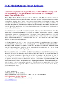 RCS Mediagroup Press Release