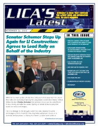 Senator Schumer Steps up Again for LI Construction