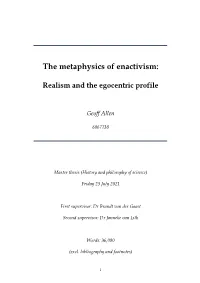 The Metaphysics of Enactivism