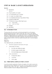 UNIT 10 BASIC LAYOUT OPERATIONS Operations