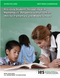 Assisting Students Struggling with Mathematics: Response to Intervention (Rti) for Elementary and Middle Schools