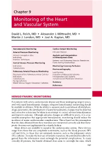 Chapter 9 Monitoring of the Heart and Vascular System