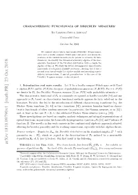 Characteristic Functionals of Dirichlet Measures∗