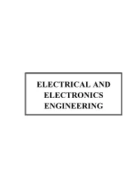 Electrical and Electronics Engineering List of Courses