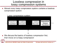 Entropy and Lossless Coding No