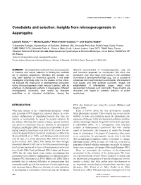 Insights from Microsporogenesis in Asparagales