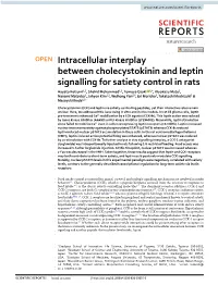 Intracellular Interplay Between Cholecystokinin and Leptin Signalling for Satiety Control in Rats