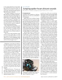 Jumping Spider Hears Distant Sounds Researchers Found Discolored Amniotic Arachnid Can Detect Airborne Noise from Across a Room Fluid Indicating an Infection