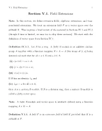 Section V.1. Field Extensions