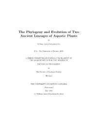The Phylogeny and Evolution of Two Ancient Lineages of Aquatic Plants