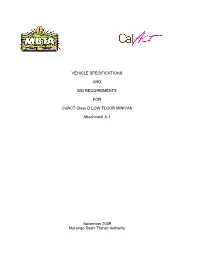 VEHICLE SPECIFICATIONS and BID REQUIREMENTS for Calact