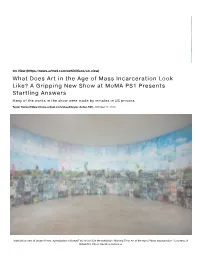 What Does Art in the Age of Mass Incarceration Look Like? a Gripping New Show at Moma PS1 Presents Startling Answers