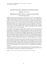 A Model of Chromate Leaching from Inhibited Primers