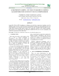 A Modified Lempel–Ziv Welch Source Coding Algorithm for Efficient Data Compression