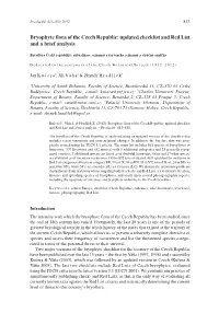 Bryophyte Flora of the Czech Republic: Updated Checklist and Red List and a Brief Analysis