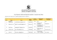 Department of Statistics Assam University, Silchar