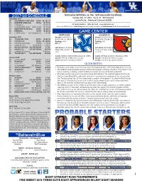 PROBABLE STARTERS Matthew Mitchell Classic (Multi-Team Event) – Morehead, Ky