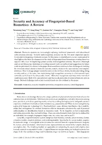 Security and Accuracy of Fingerprint-Based Biometrics: a Review