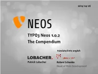 The TYPO3 Neos 1.0 Compendium