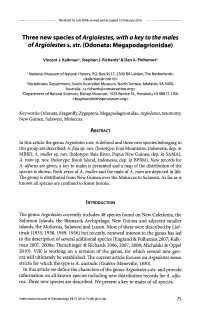 Three New Species of Argio/Estes, with a Key to the Males of Argiolestes S