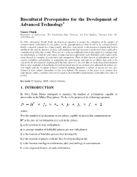 Biocultural Prerequisites for the Development of Advanced Technology 1