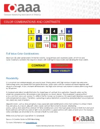 Color Combinations and Contrasts