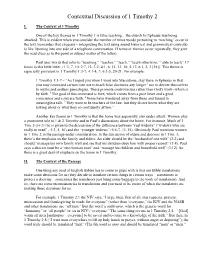 Contextual Discussion of 1 Timothy 2