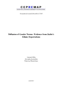 Diffusion of Gender Norms: Evidence from Stalin's Ethnic Deportations