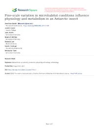 Fine-Scale Variation in Microhabitat Conditions Influence Physiology and Metabolism in an Antarctic Insect