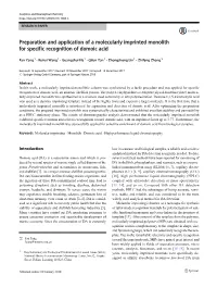 Preparation and Application of a Molecularly Imprinted Monolith for Specific Recognition of Domoic Acid