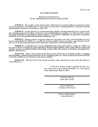 S.R. No. 228 SENATOR WAGONER Honoring Crystal Bowersox For