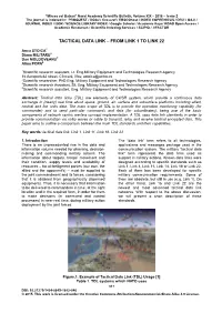 Tactical Data Link – from Link 1 to Link 22