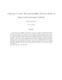 The Long-Term Effect of Resource