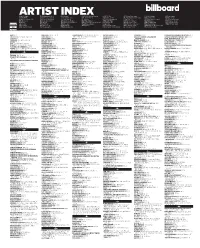 ARTIST INDEX(Continued)