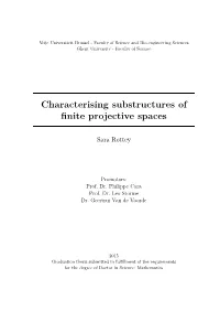 Characterising Substructures of Finite Projective Spaces