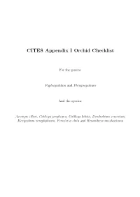 CITES Orchids Appendix I Checklist