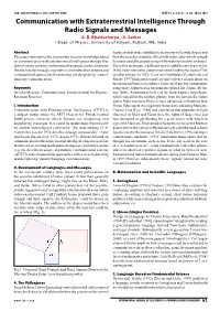 Communication with Extraterrestrial Intelligence Through Radio Signals and Messages 1A