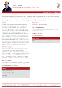 Juan Verde Speaker Profile