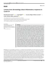 Lessons from Dermatology About Inflammatory Responses in Covid‐19