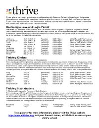 Love and Logic in the School (Workshops for Parents)