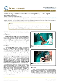 Penile Strangulation Due to a Metallic Foreign Body: a Case Report