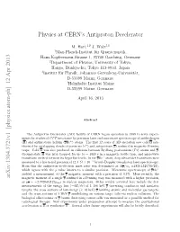 Physics at CERN's Antiproton Decelerator Arxiv:1304.3721V1