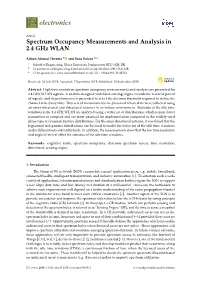 Spectrum Occupancy Measurements and Analysis in 2.4 Ghz WLAN