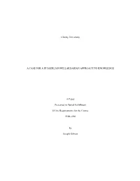 A Case for a Husserlian Willardarian Approach to Knowledge
