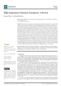 High Temperature Ultrasonic Transducers: a Review