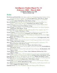 Intelligence Studies Digest No. 11 February 2020 – March 2020 Compiled by Filip Kovacevic, Phd Fkovacevic@Usfca.Edu Books Dan Abrams and David Fisher