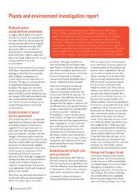 Plants and Environment Investigation Report