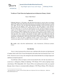 295 Tradition of Value Education Implementation in Indonesian