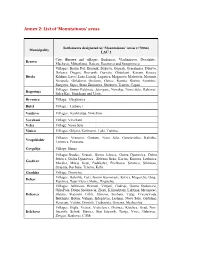 Annex 2: List of 'Mountainous' Areas
